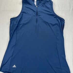 Adidas Women's Navy 1/4 Zip Golf Razorback Tank Top Sz L